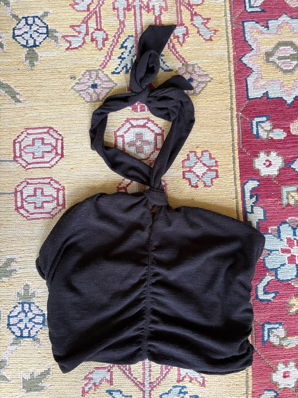 Black halter crop top